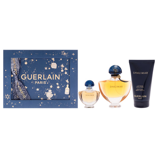 Shalimar by Guerlain for Women - 3 Pc Gift Set 1.6oz EDP Spray, 0.16oz EDP Spray (Mini), 2.5oz Body Lotion