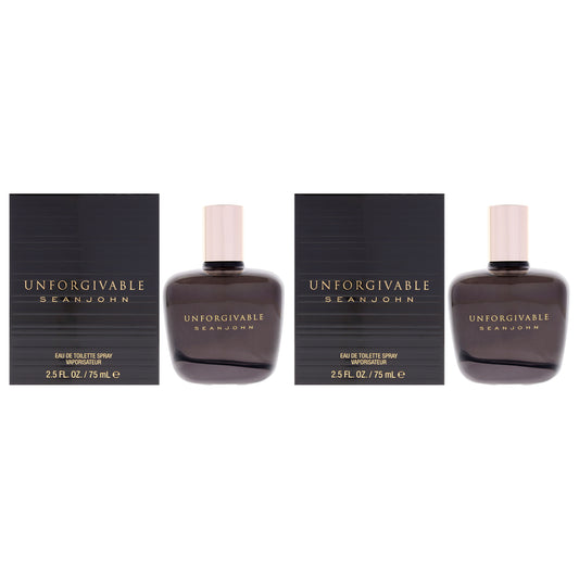 Unforgivable by Sean John for Men - 2.5 oz EDT Spray - Pack of 2