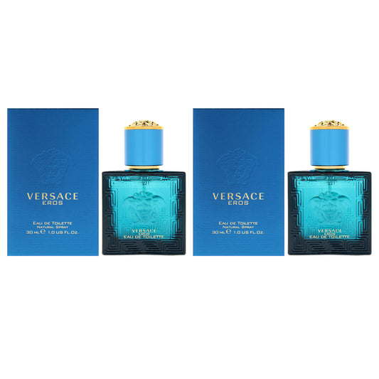 Versace Eros by Versace for Men - 1 oz EDT Spray - Pack of 2
